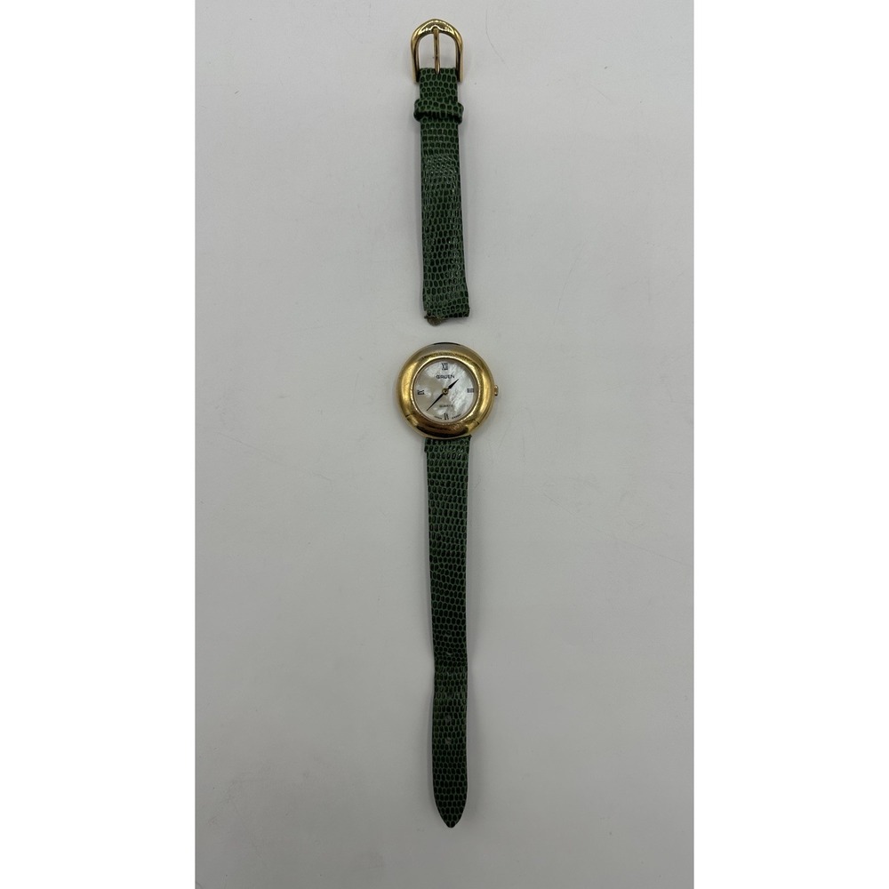 Vintage Gruen 206-2025 Women's Quartz Watch Gold Tone Pearlescent New Battery